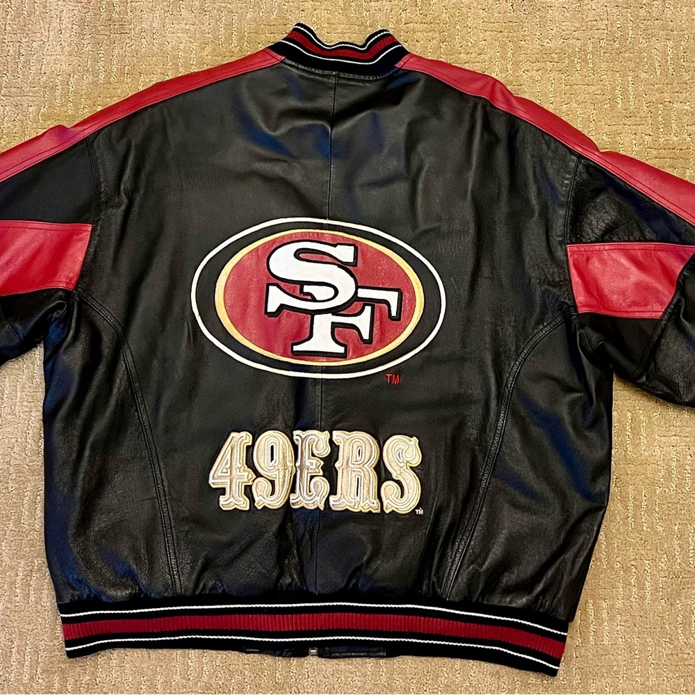 49ers Black and Red Leather Jacket